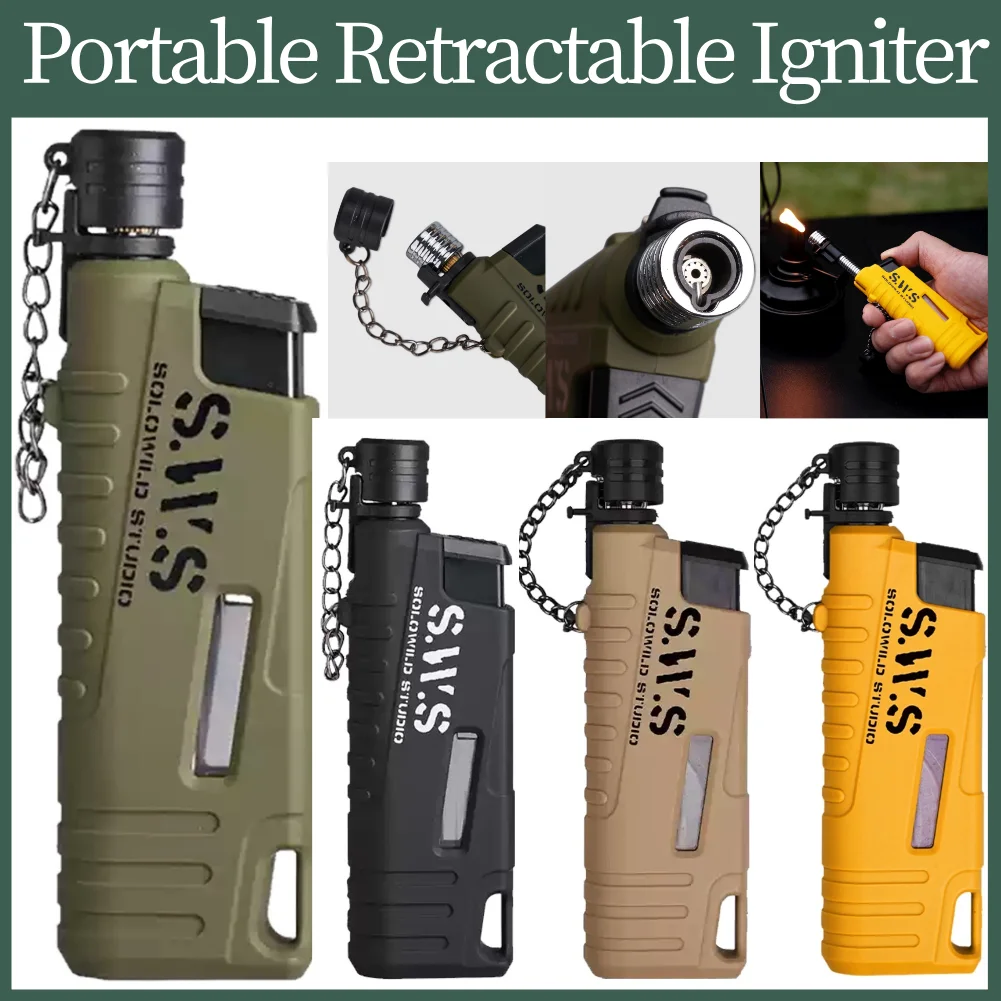 Portable Retractable Igniter Waterproof Outdoor Barbecue Gas Lighter Camping Electronic Igniter for Travel Camping