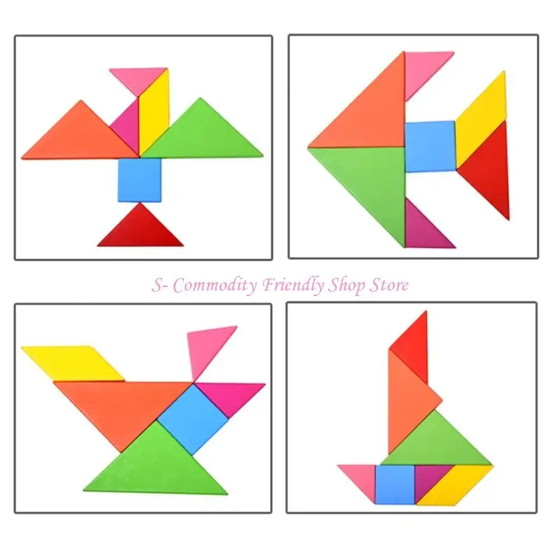 85AE 24PCS Educational Tangram Puzzle Learning Toy for Kids Perfect for Preschool Teaching and Cognitive Skill Development