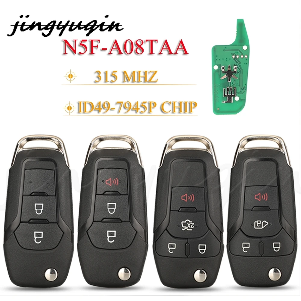 

Jingyuqin 2/3/4 кнопки автомобильный дистанционный брелок 315 МГц N5F-A08TAA ID49 для Ford Escort Fusion Transit F150/F250 2013-2016