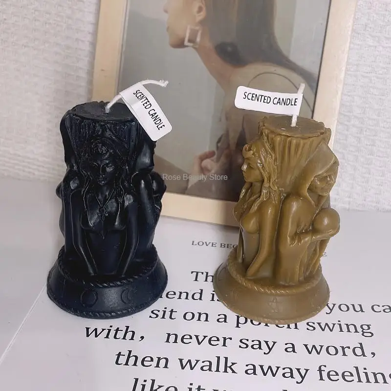3 Different Gods Silicone Mold Diy Prayer Statue Sculpture Candle Plaster Decoration Mold Party Candle Making Tools