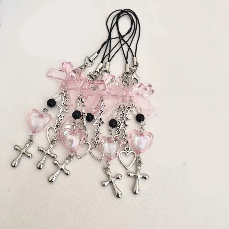 Schicker Perlen-Schlüsselanhänger aus Acryllegierung, Handy-Anhänger, raffiniertes Geldbörsen-Accessoire – Detail 5