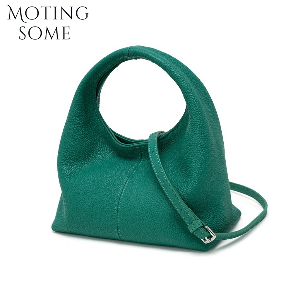 

MOTINGSOME Freely Style Soft Handbag Woman Genuine Leather Bags Minimalism Spring New in Tote Mini Tote Shoulder Purse Hobos