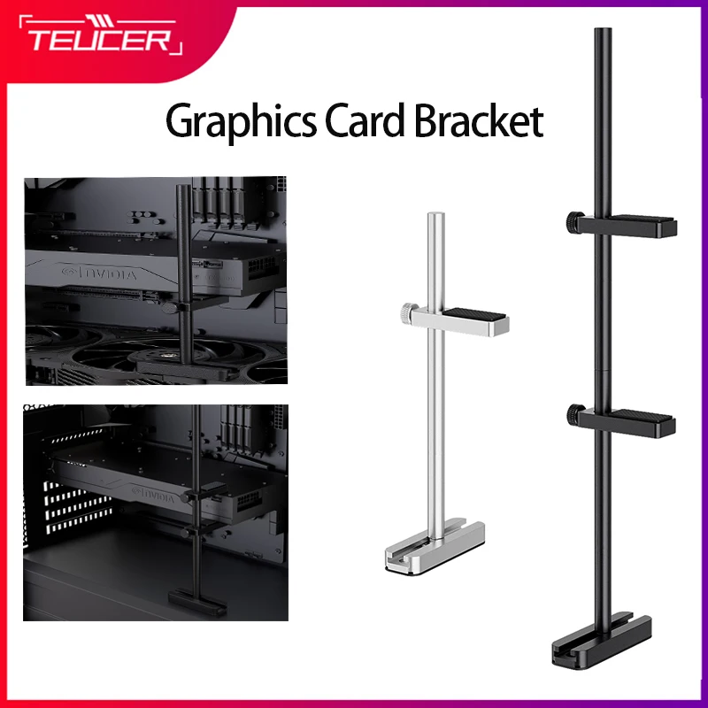 Teucer VC-4 VC-5 그래픽 카드 브래킷, 알루미늄 합금 조절식 GPU 비디오 카드홀더 지지대 ITX/ATX 데스크탑 PC 케이스 액세서리