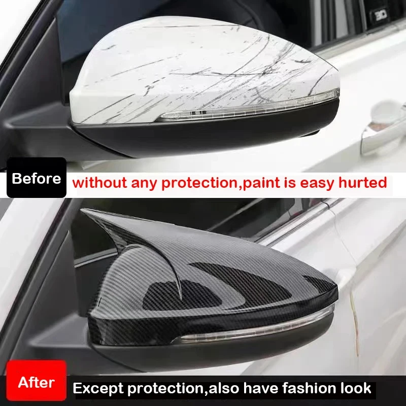 For VW Volkswagen Golf 7 7.5 MK7 7.5 2013-2020 Side Rear View Mirror Cap Cover Carbon Fiber Black Side Wing Mirror Cover