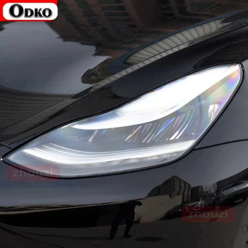 

2 шт. для Tesla Model 3 X Y S, оттенок автомобильных фар, дымчатая черная защитная пленка, защитная прозрачная наклейка из ТПУ, аксессуары
