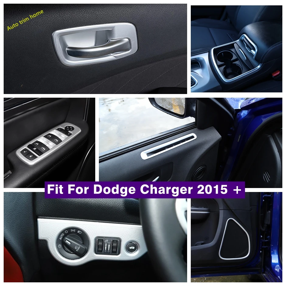 

Door Handle Bowl / Air AC Vent / Head Light Lamp / Armrest Box Switch Panel Cover Trim For Dodge Charger 2015 - 2021 Accessories
