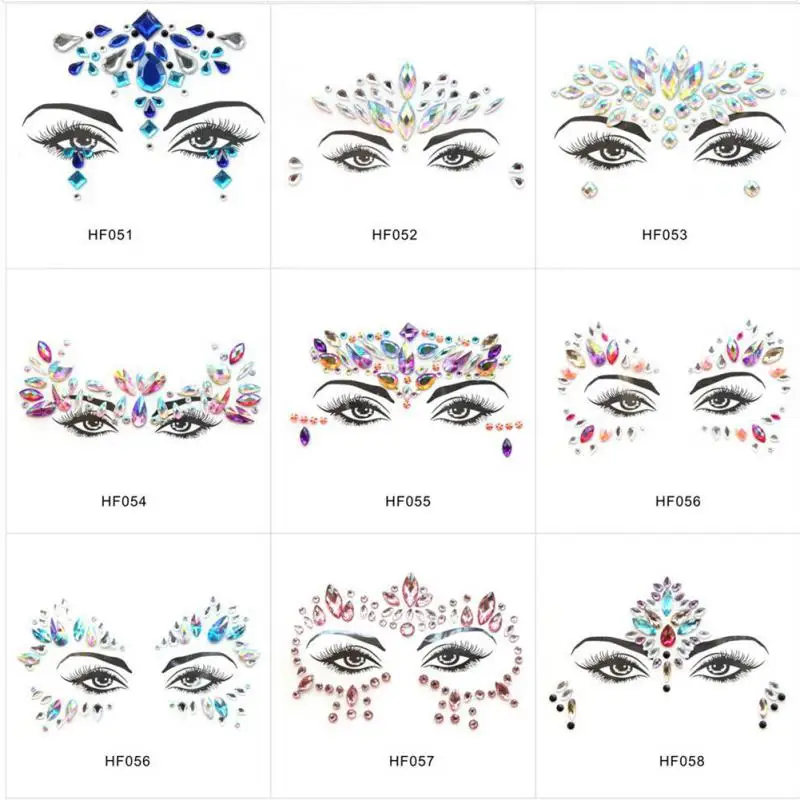 Tattoo Sticker Sparkling Fashionable Unique Shimmering Adorn Yourself Sparkling Festival Adornment Festival Face Jewels Glitter