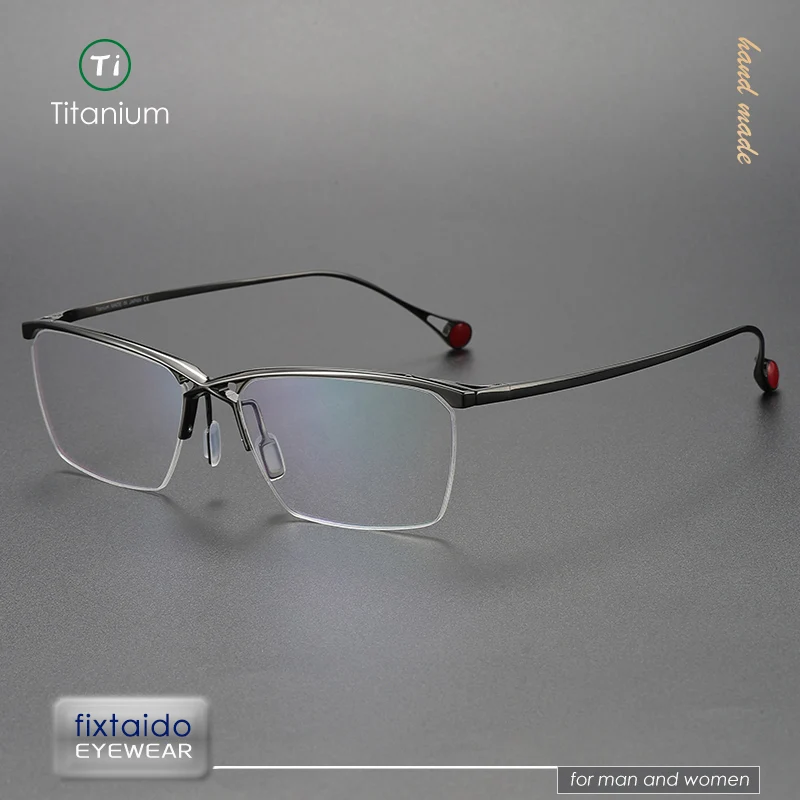 

Floating eyebrow-frame eyeglasses of Pure titanium，the same design as Ken Okuyama, men's half-rimless glasses KO-222