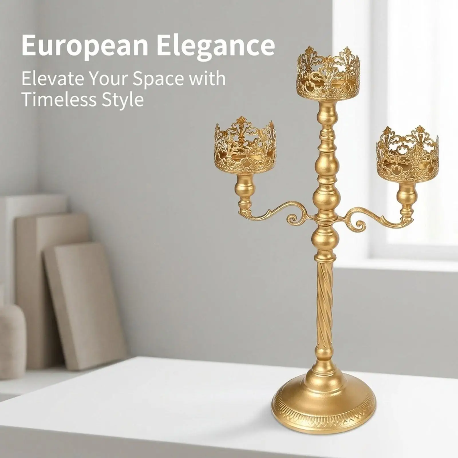 Candle Stand Floor Candelabra Candle Holder Elegant Traditional Stable Base Metal Candle Holder for Reception Festive Banquet