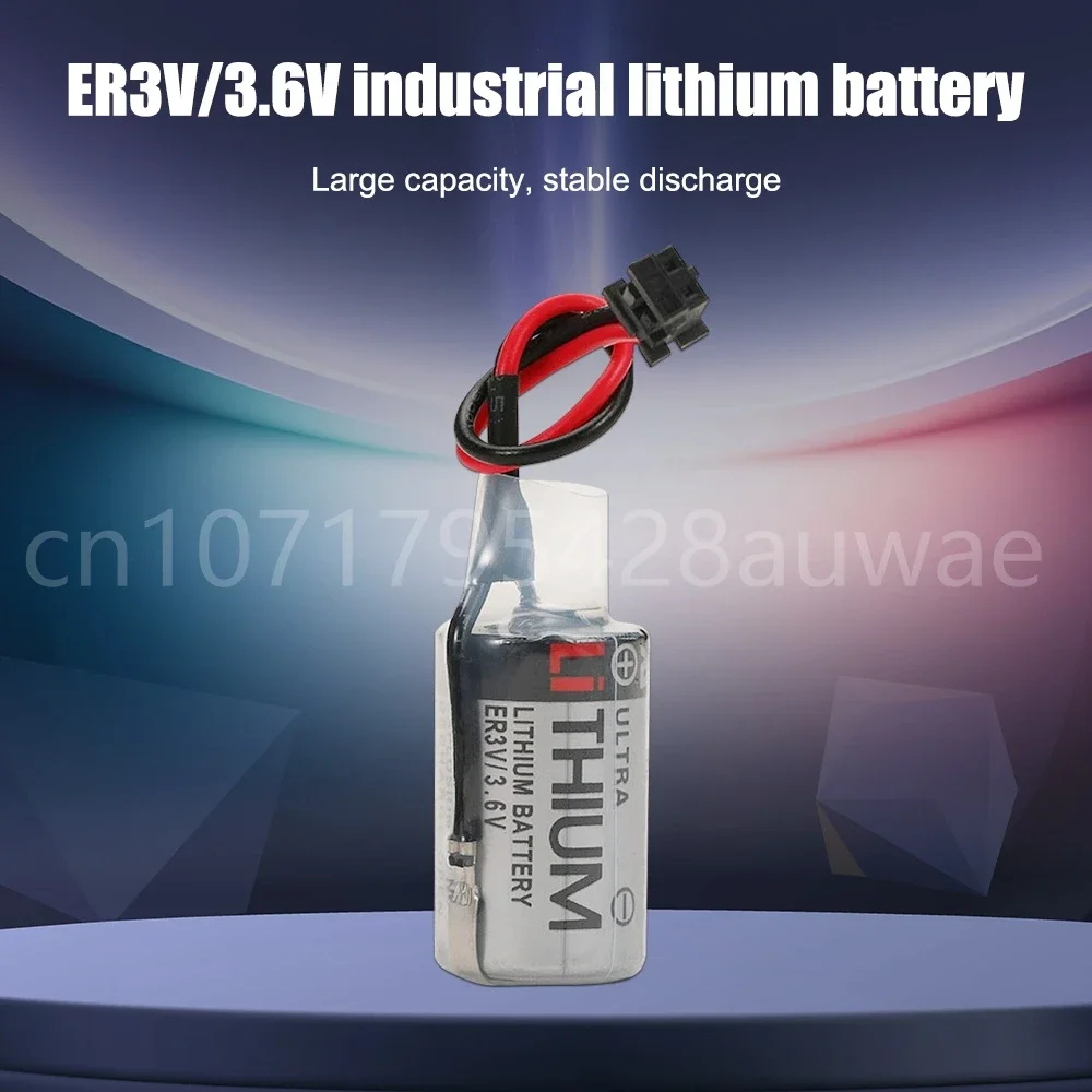 2PCS JZSP-BAT01 Original New Battery ER3V 3.6V Driver CPM2A-BAT011/2 Lithium Battery for CNC Machine Tool Black Plug