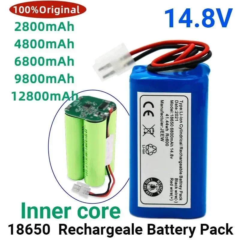2026 Rechargeable Battery 100% INR18650 4S1P 14.8V 2800mAh-12800mAh Original A4 A4S A6 Robot Vacuum Accessories