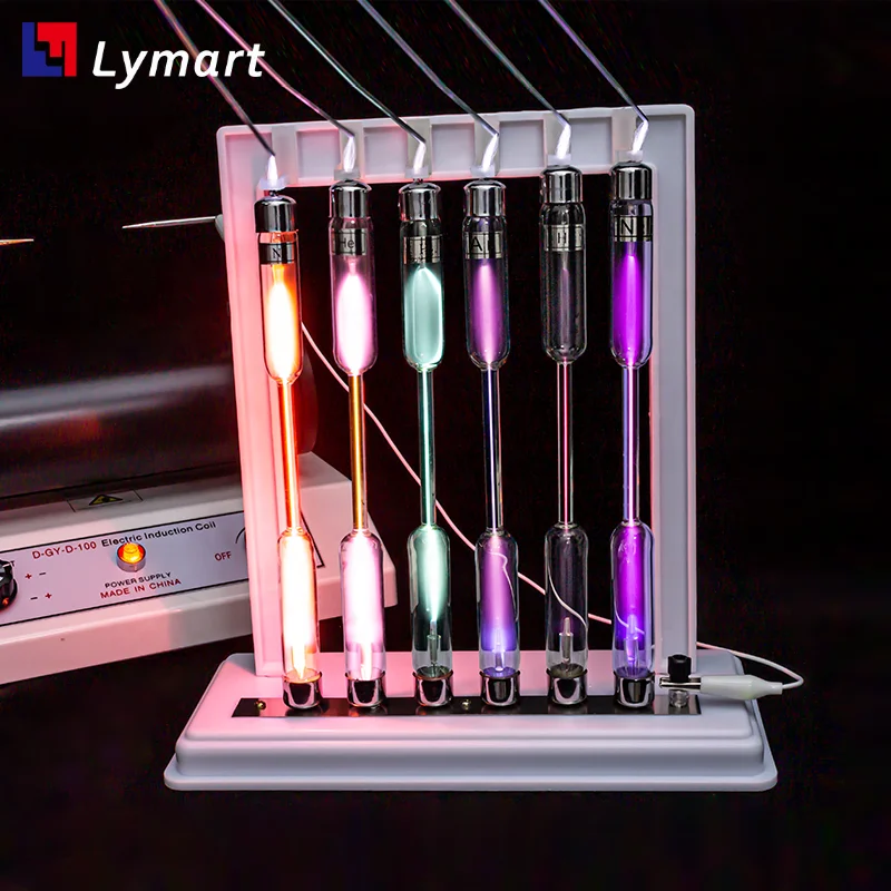 Tube avec support et baguette, gaz néon, hydrogène, azote