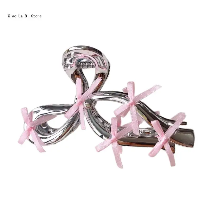 Metal Claw Clip Hair Claw for Women Hair Clamp Jaw Clip Ribbon Butterfly Bowknot Hair Clip Girl Hair Shaping Headwear XXFD