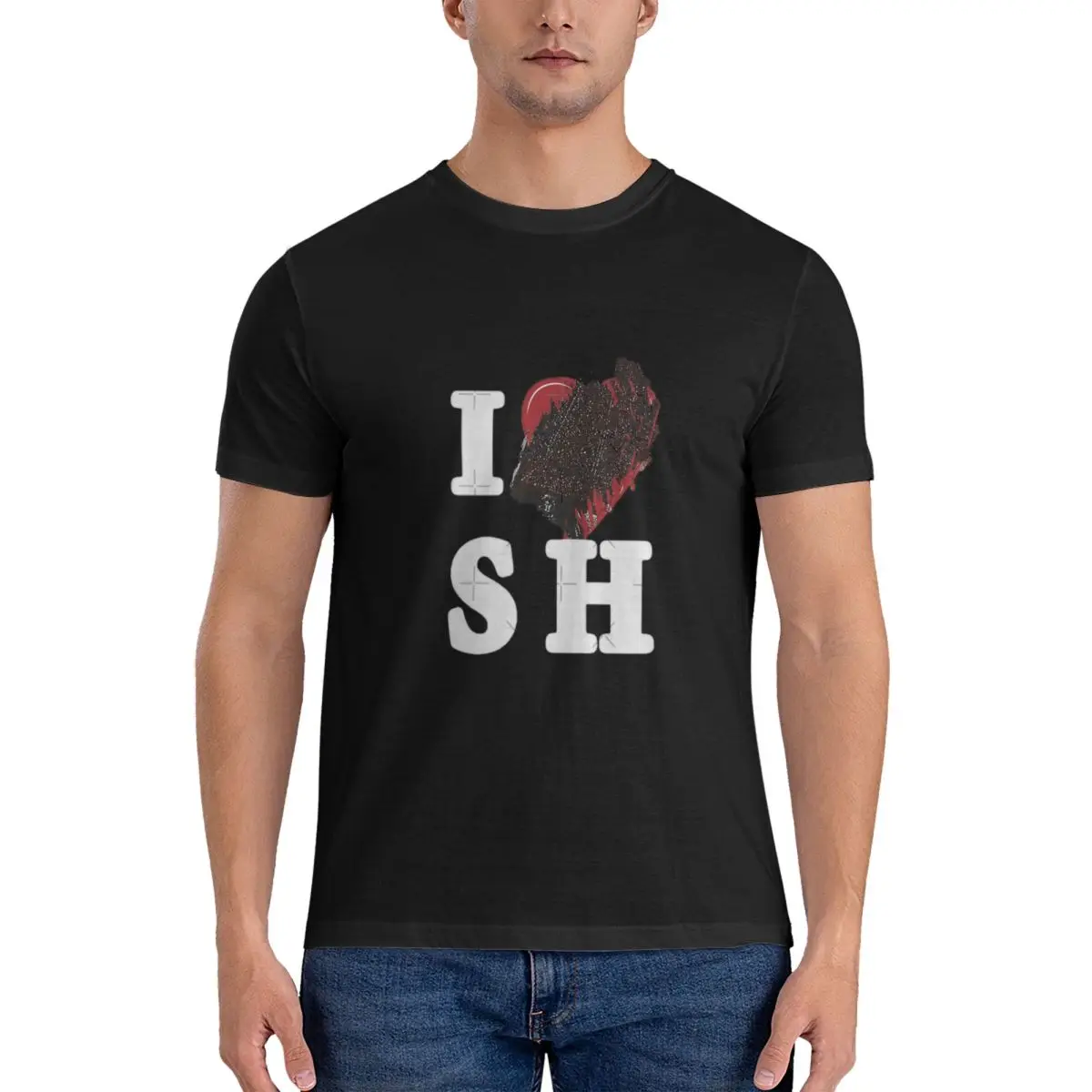 I Love Silent Hill T Shirt for Men Pure Cotton T-Shirts Crew Neck silent hill Tees 4XL 5XL 6XL official-website tops fugees