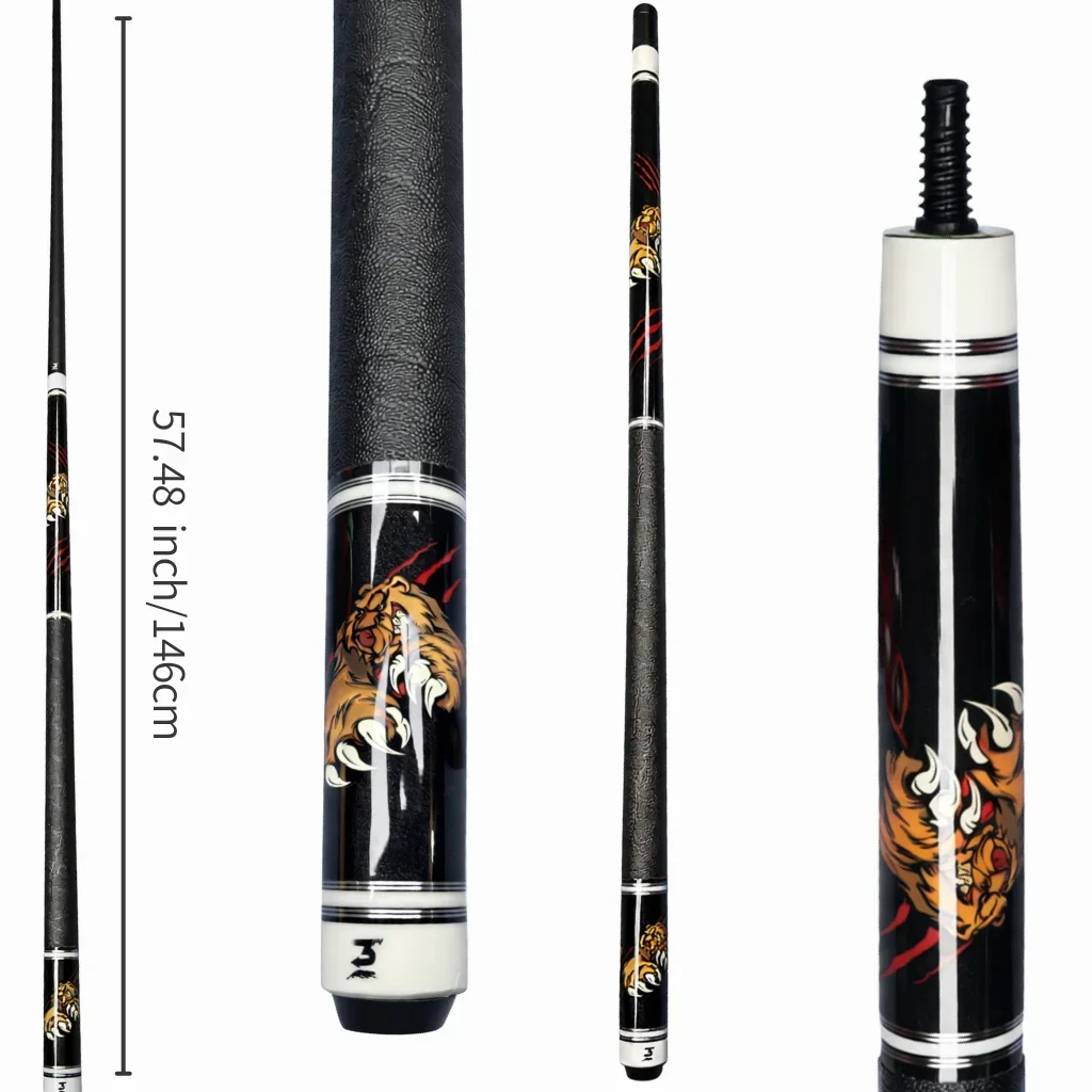 

Professional Carbon Fiber Pool Cue 12.5mm Low Deflection Billiard Cue Stick with Multi Layer Color Tip Genuine Leather Wrap High