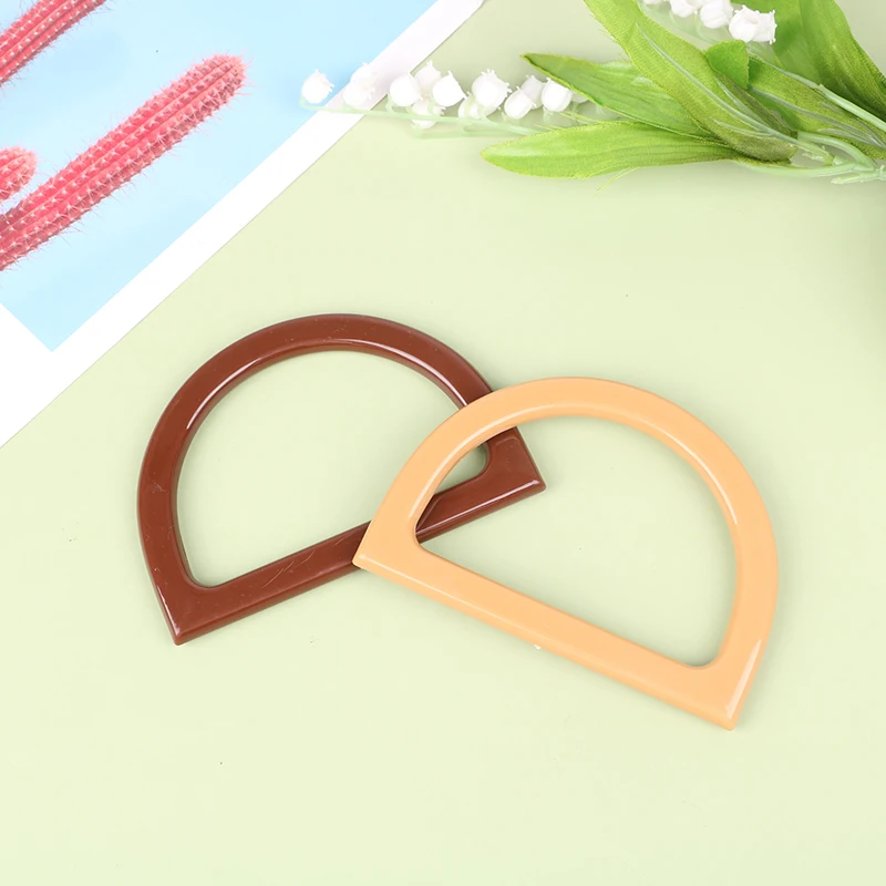 D-shaped Wooden Bag Handle Resin Ring Bag Handles Replacement Purse Luggage Handcrafted Accessories Woven Bag Handle