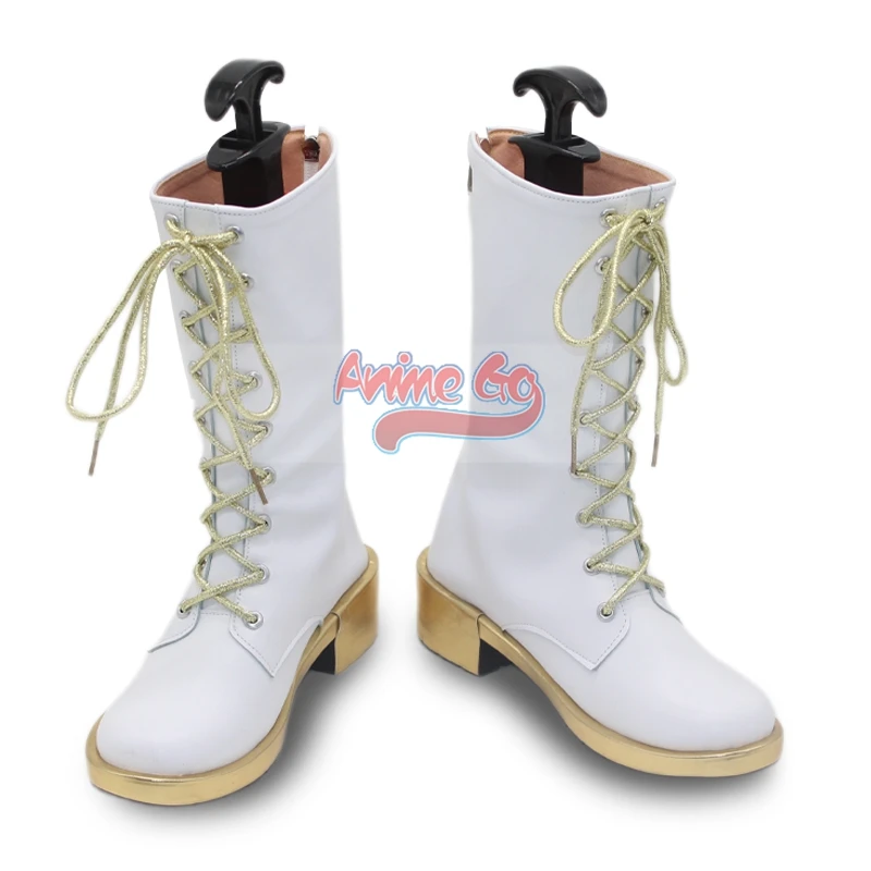 Rumi Mira Zoey Cosplay Schuhe Damen Weiß und Gold Stiefel Chinesische Größe