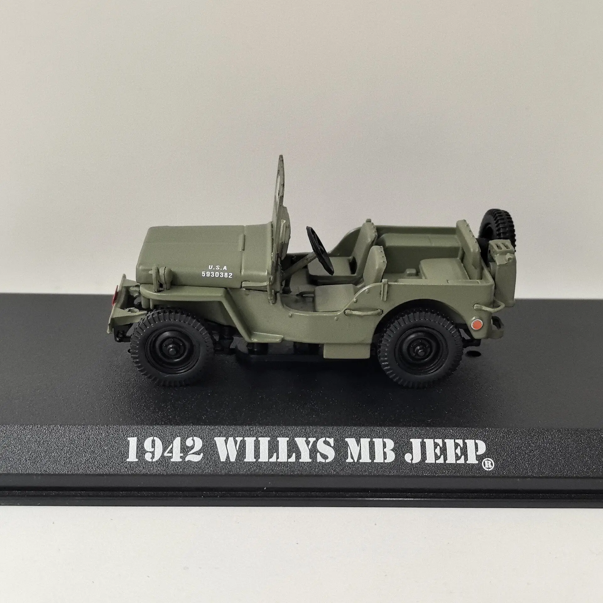 Diecast Green Light 1/43 Scale WILLYS MB 1942 JEEP 4A Alloy Car Model