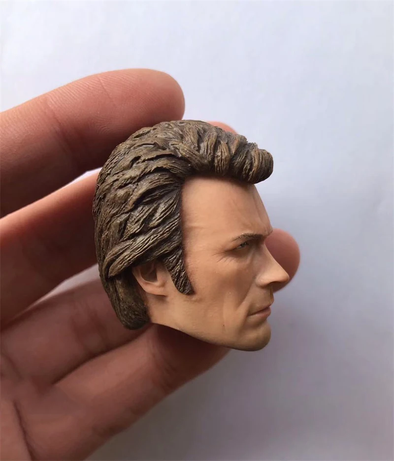 1/6 Male Detective Police Harry Clint Head Sculpture Carving For 12inch Action Figures DIY Collection