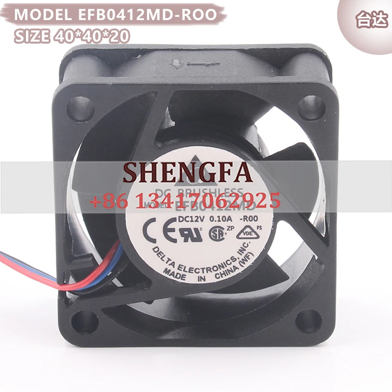 

Delta 5V 24V 48V DC 12V 0.10A AC EC 4020 4CM Three-wire Inverter Double Ball Bearing Switch Cooling Fan