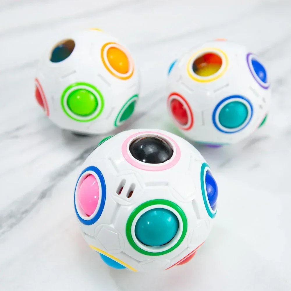 Nieuwe Antistress Magische Regenboog Puzzel Bal Stress Reliever Speelgoed Educatief Speelgoed Leren Speelgoed voor Kinderen Volwassen Grappig Spel Geschenken