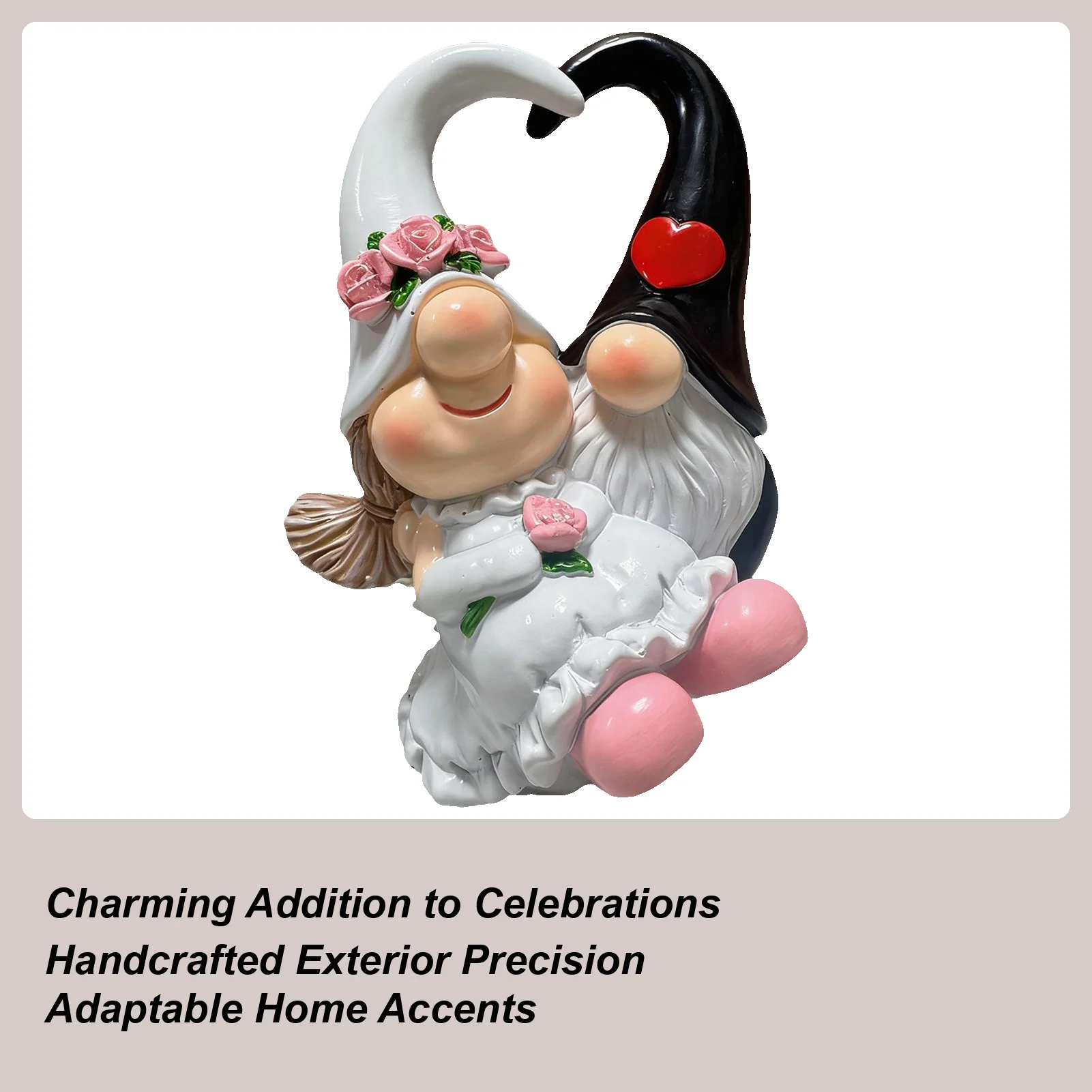Small Gnomes Figurines Handmade Collectible Valentine's Day Dwarf Sculpture Valentine's Day Tiny Gnomes Statues For Living Room