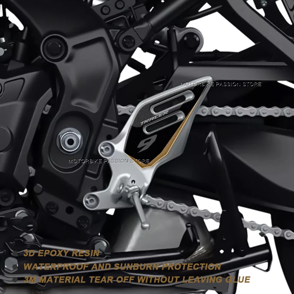 Para yamaha Tracer 9 gt 9 GT accesorios pegatina de protección de motocicleta para taburete lateral pegatina de resina epoxi de gel 3D 2023 negro