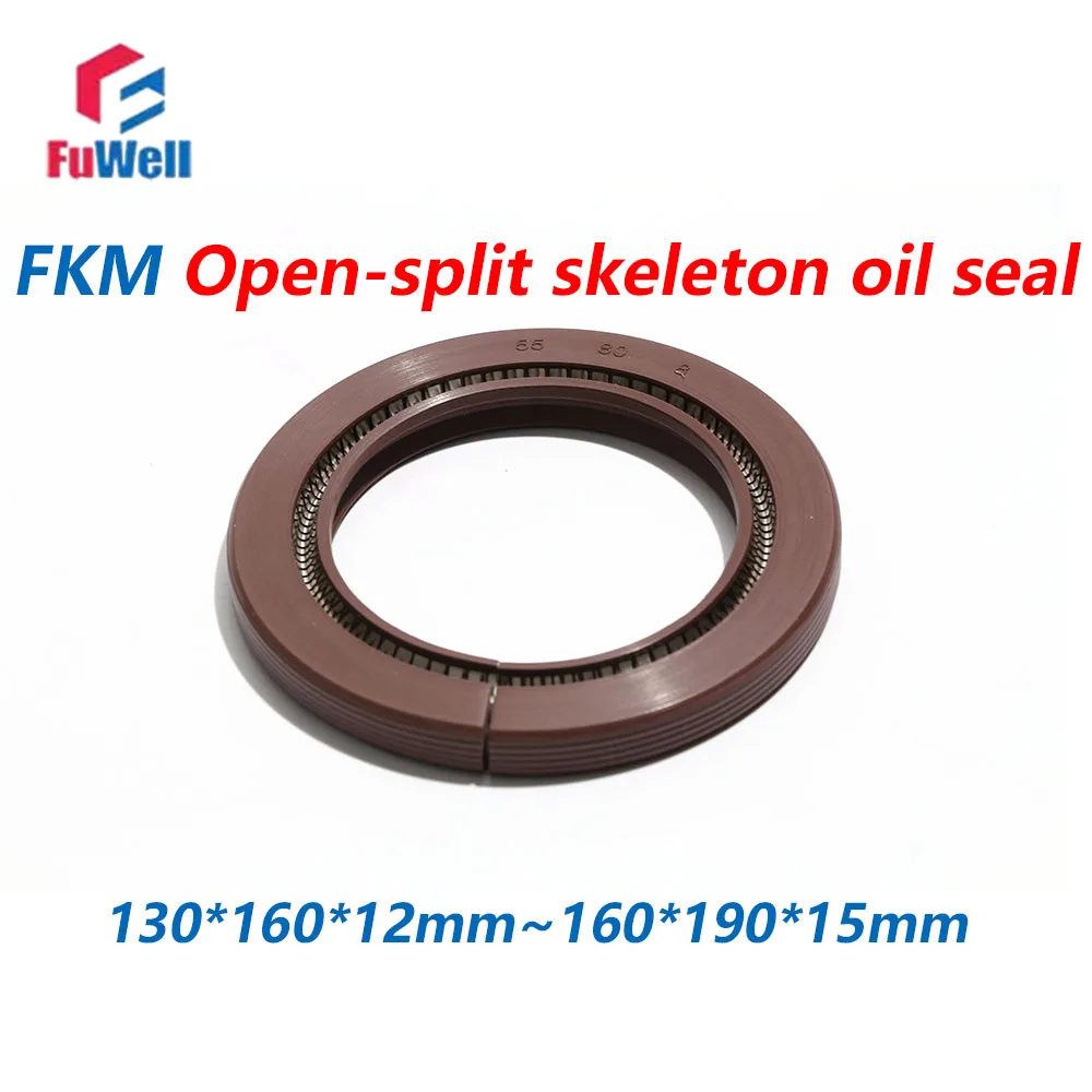 FuWell FKM Open-Split Oil Seal O-Ring Gaskets Fluorine Rubber with Open Skeleton High-Temperature Resistant Complete Size Range