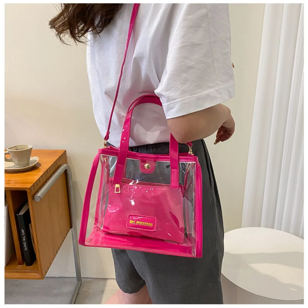 Women Transparent Clear Purse Crossbody Shoulder Bags with Removable Strap Stadium Approved Bags Zipper Closure