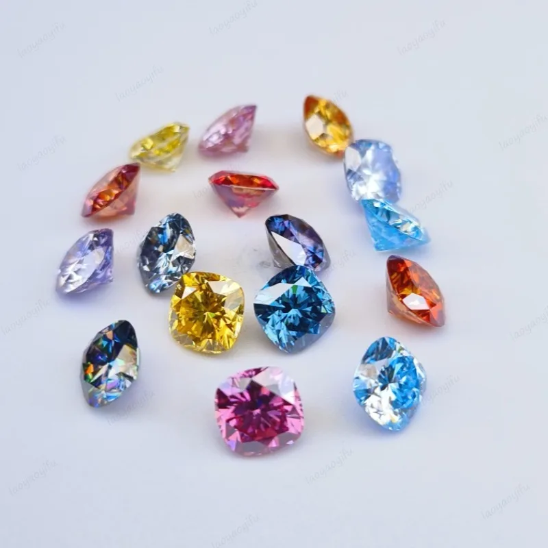 Moissanit-Stein im Kissen-Schliff, zitronengelb, im Labor gezüchteter Edelstein für die Herstellung von DIY-Schmuck wie Ringen, Halsketten und Ohrringen, mit Zertifikat. – Detail 7