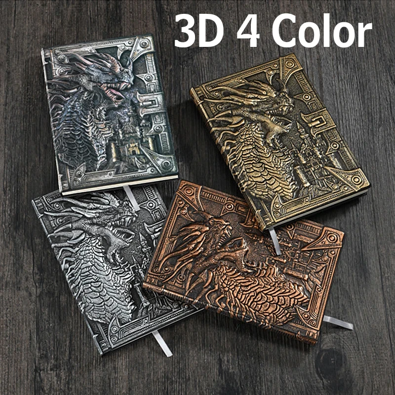 Retro Relief Dragon Notebook Accessories Stereo Evil Dragon A5 Notebook Paper Art Office School Supplies Desk Decoration Props