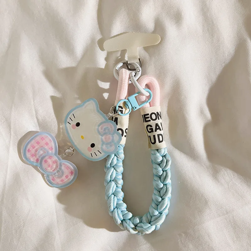 Sanrio Cute Hello Kitty Cat Keychain Sweet Versatile Girl Backpack Charm Bag Pendant Phone Case Lanyard Chain Delicate Accessory view 2