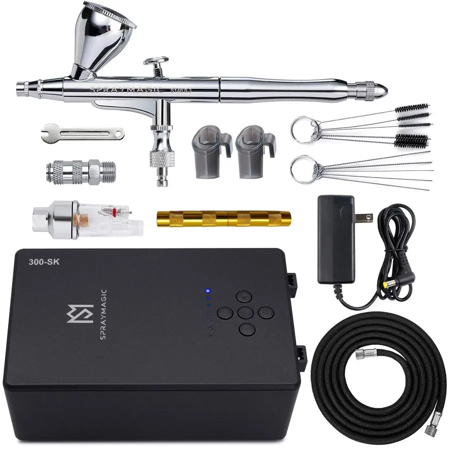 

Airbrush Kit with Air Compressor, 55PSI High Pressure DualAction Air Brush Gun, Airbrush Spray Gun Set for Models Painting, Make