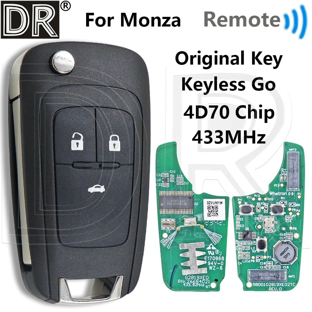 Great 4D70 Chip 433MHz KYDZ PCB Board Keyless Go Car Remote Control Samrt Key For Chevrolet Monza 2023