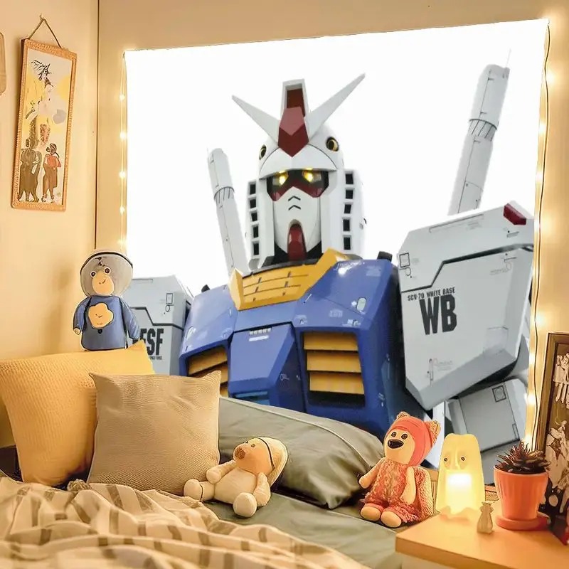 1 قطعة مفصلة Gundam روبوت نسيج أبيض أزرق أصفر أحمر EFSF WB الذراع نص الجدار الشنق لديكور الغرفة ، مكتب المنزل الجمالية الطرافة