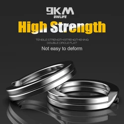 9KM 30Pcs Black Fishing Split Rings Stainless Steel Lure Rings Saltwater Terminal Tackles Connectors