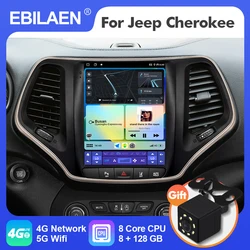 EBILAEN Android 12 Tesla Style Vertical Car Radio for Jeep Cherokee 5 KL 2014-2018 2Din Multimedia Player Navigation Carplay 4G