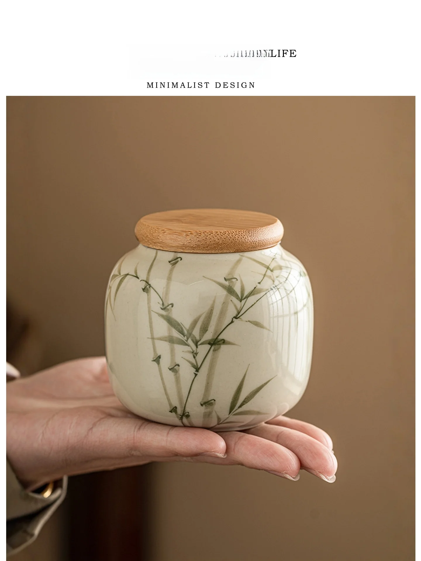 

Tlife Chavin Ceramic Tea Canister Sealed Moisture Proof Chinese Style High End Tea Storage Jar Retro Design Hand Painted
