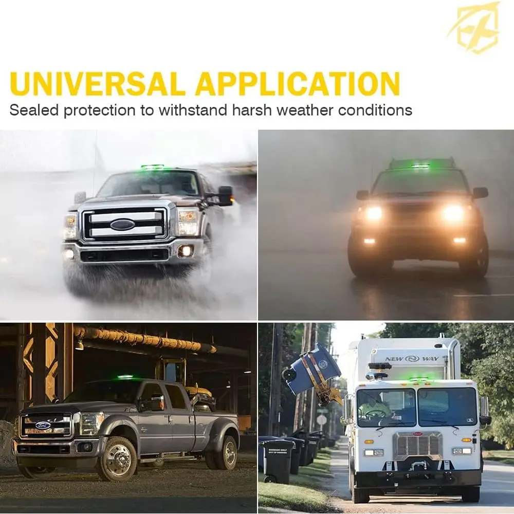 Faro stroboscopico sul tetto del veicolo di emergenza con 19 modelli flash, base magnetica, bianco e verde