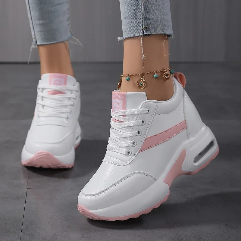 Модная амортизирующая обувь, увеличивающая рост, женские корзины, спортивные повседневные кроссовки, женские нескользящие кроссовки высокого качества