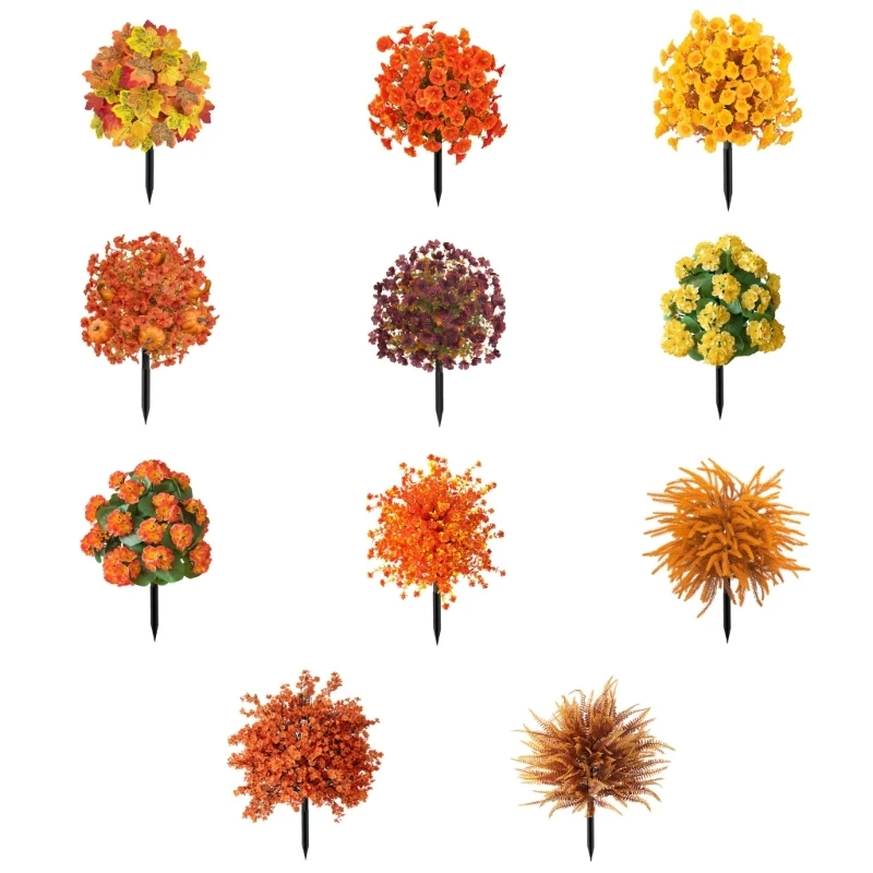  Outdoor Faux Flower Stake for Yard Rows and Porch Pots, Artificial Accent with Pointed Base for Porch Use for Yard Use