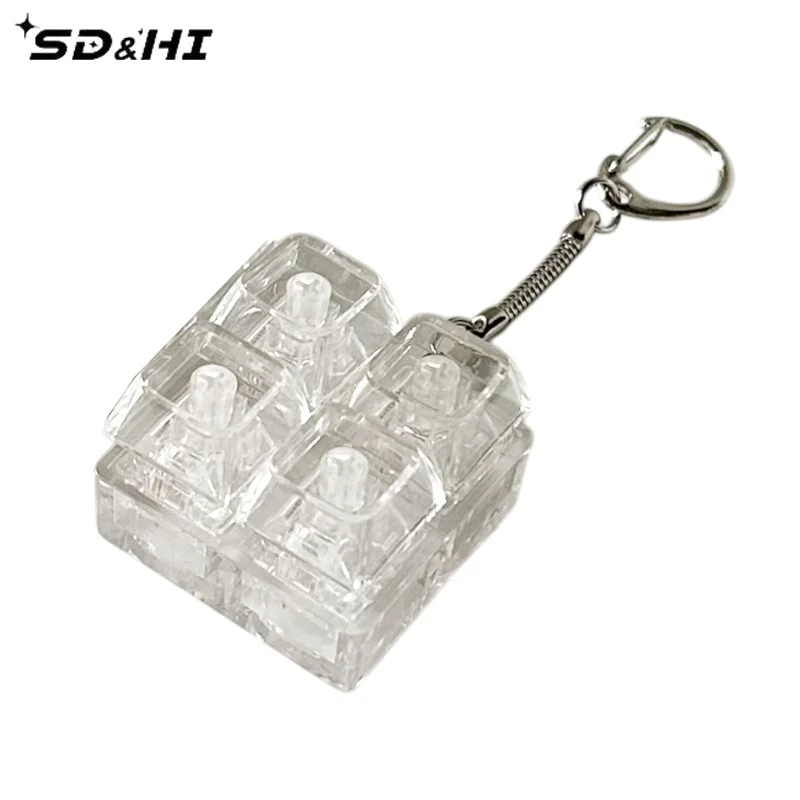 โปร่งใส 1/4 คีย์คีย์บอร์ดเครื่องทดสอบ LED คีย์บอร์ดของเล่นความเครียดบรรเทา DIY ปุ่ม Keycap พวงกุญแจของเล่น