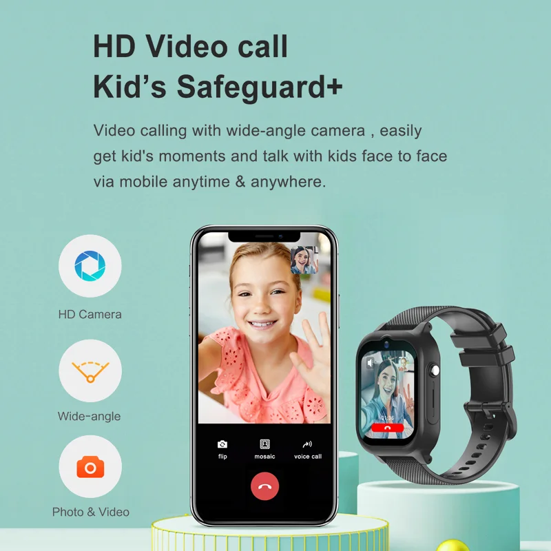 Smart Watch 4G GPS WiFi Position Video Call Phone Sound Recording Children Smartwatch Kids Call Back Monitor Alarm Clock