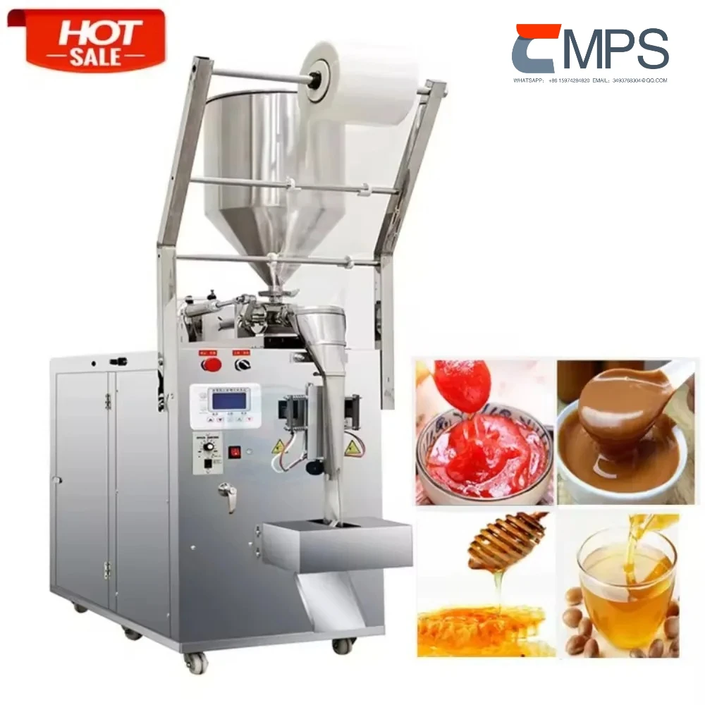 

Автоматическая машина для упаковки целлюлозы для кетчупа - машина для наполнения и запечатывания томатной пасты, коммерческое оборудование для упаковки пищевых продуктов