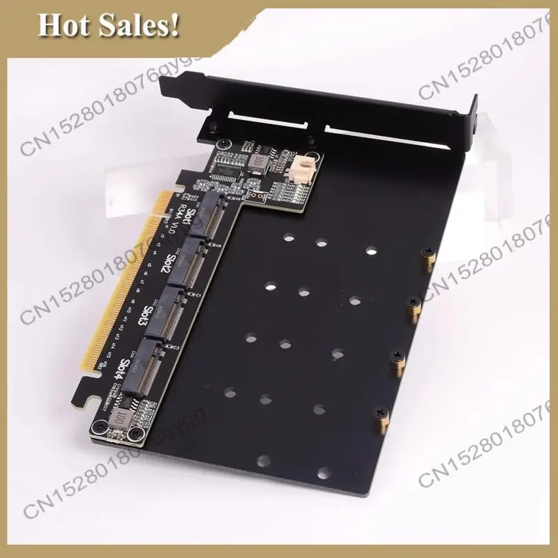 

-ABGQ R34A PCI-E 5.0 X16 To 4 Ports M.2 Nvme Expansion Card Pcie 5.0 X16 To M.2 Expansion Card SSD 128Gbps Gen 5 4-Disks Split A
