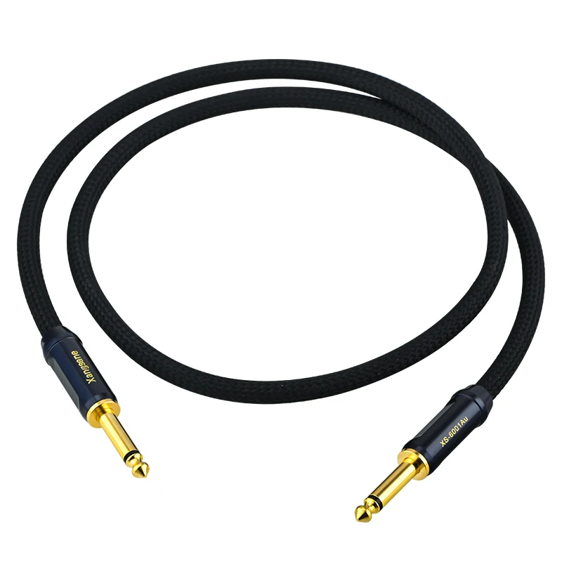 4N pure silver core 6.35mm/6.5mm electric guitar cable mono dual auxiliary sound card cable bass audio cable