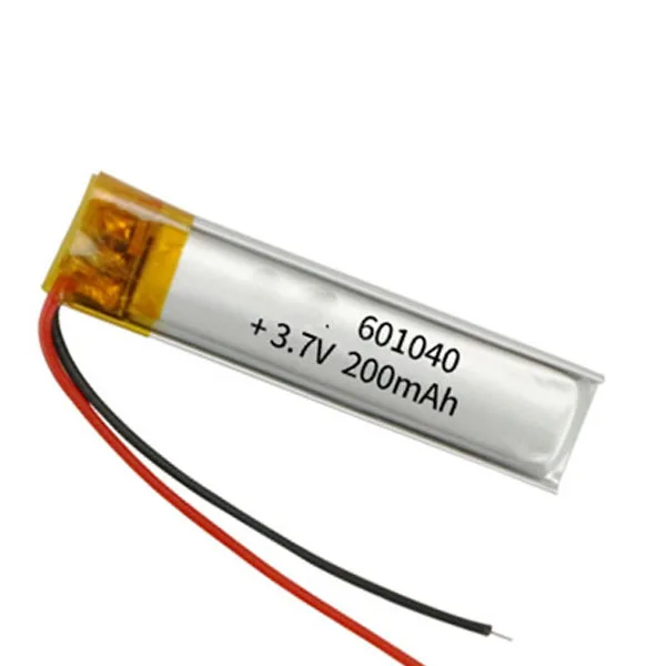 2/5/10/20 Pcs 3.7V 200mAh 601040 Lithium Polymer Ion Battery 2.0mm JST Connector