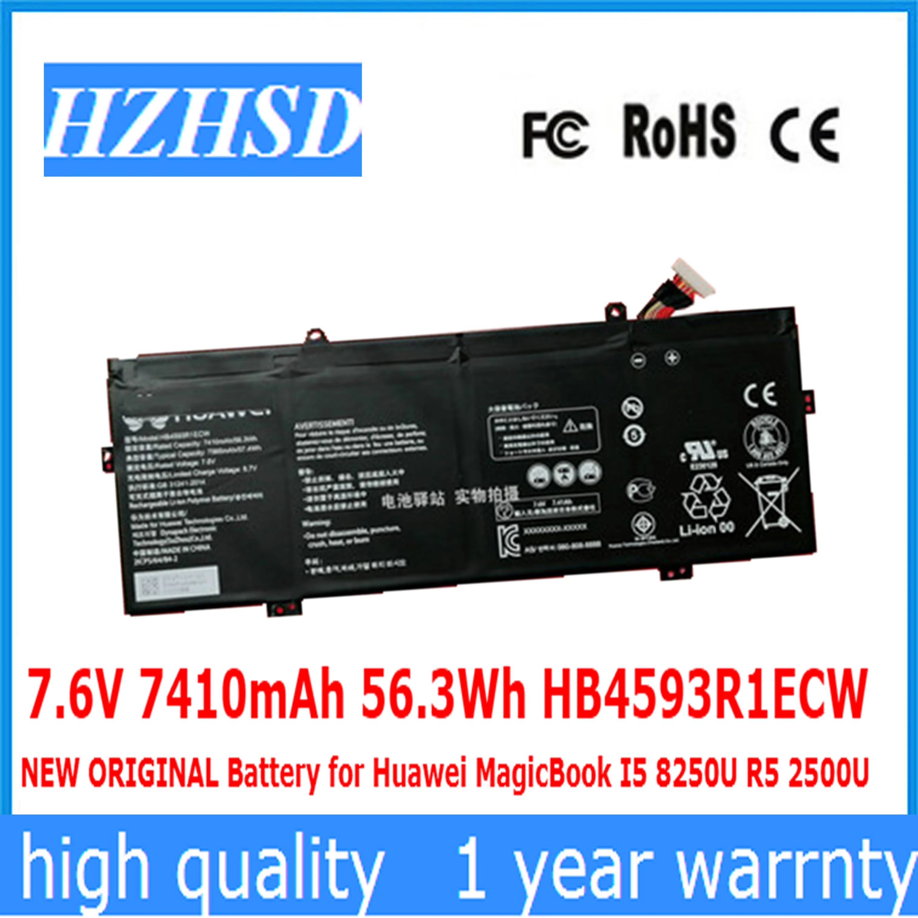 

HB4593R1ECW Original Battery for Huawei Matebook X Pro i7 I5 Mach-W29 2019 MACH-W19B MACH-W29C KPL-W00 KLV-W19 VLT-W60/50