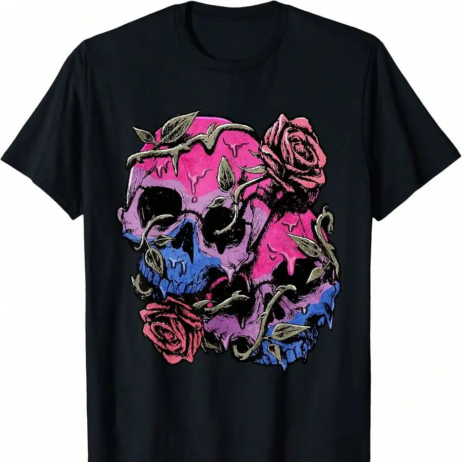 

Skull And Roses Gothic Punk T-Shirt For Men Women