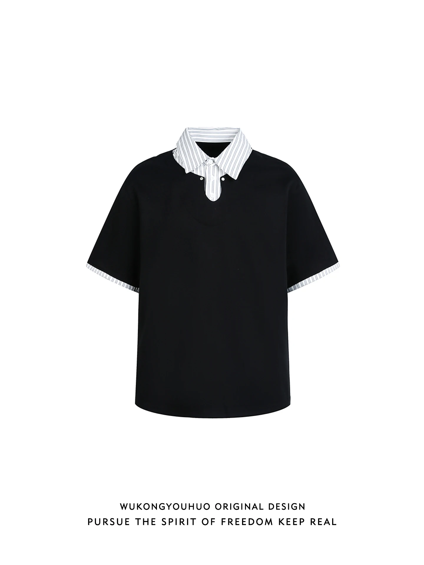 

Летняя полосатая футболка с эффектом двухслойности, мужская, свободного кроя, высококачественная, универсальная, с коротким рукавом, для повседневной носки, влагоотводящая.